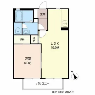 バリュージュ恒久 壱番館【202号室号室】の間取り