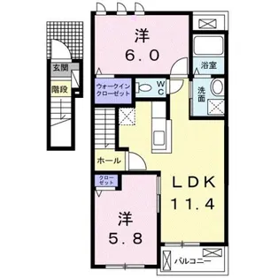 Vent・Vert Ⅱ【2階】の間取り