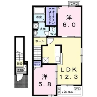 エレガンシア・デーアYⅡ【2階】の間取り