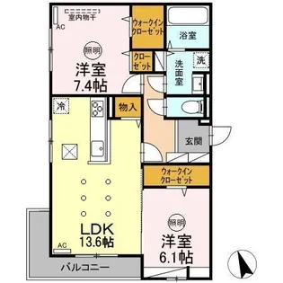 D-resena松山【1階】の間取り
