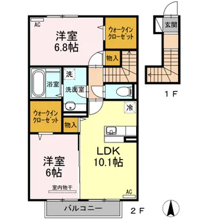 エスポアール・タカムラⅢ A棟【2階】の間取り