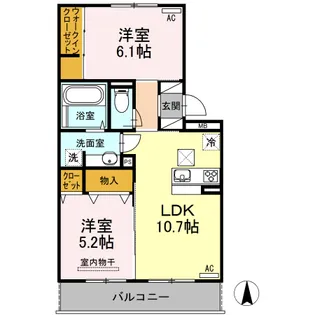 ミーテⅢ【102号室】の間取り