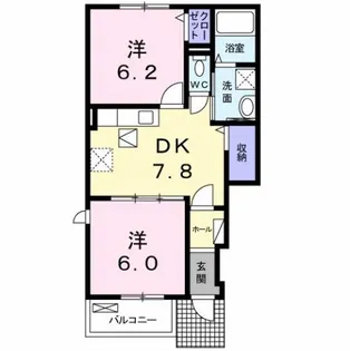 ラ・メゾン・ミニョン Ⅱ【1階】の間取り