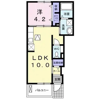 サニーヒル K【1階】の間取り
