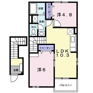 グラスワンダー N−48【2階】の間取り