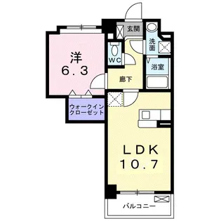 ハッピーメゾン Ⅵ【4階】の間取り