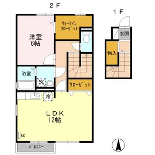 ルーチェⅡ【202号室】の間取り