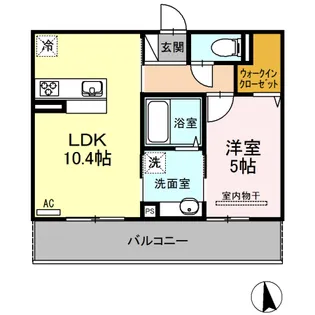 アルモニー B棟【206号室】の間取り