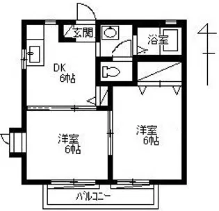 クレセントD【102号室】の間取り