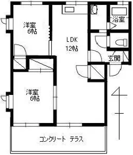 ヴィラエーデルB【102号室】の間取り