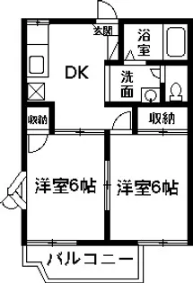 ドミールしおだ【203号室】の間取り
