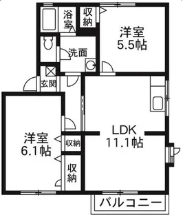 ラプラーサAB【1階】の間取り