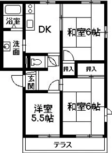 シルクハイツ天川【106号室】の間取り