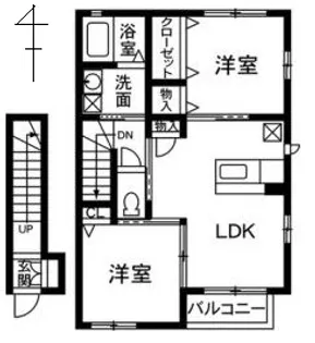 パルボナールE【201号室】の間取り