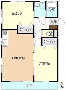 サンハイツ大友【205号室】の間取り