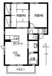 2LDKの間取り画像