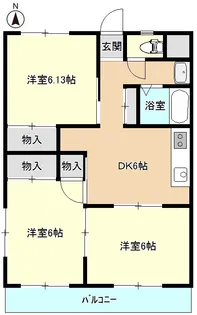 銀星ハイツB棟【3階】の間取り