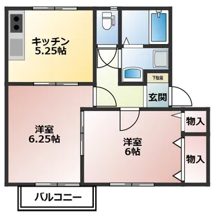 群馬県前橋市前箱田町【アパート】の間取り