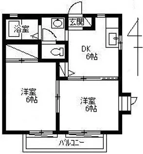 クレセントC【202号室】の間取り