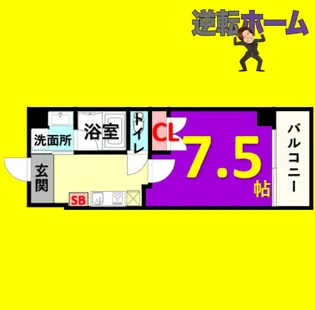 1Kの間取り画像