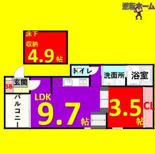 ルナソル【101号室】の間取り