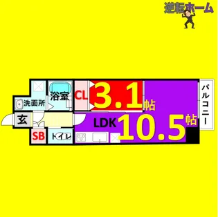 アンジュ栄【5階】の間取り