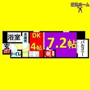 1DKの間取り画像