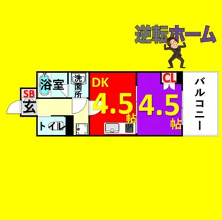 桜ヒルズ黄金【6階】の間取り