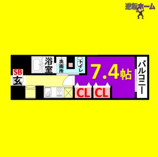 フレールコート東別院【9階】の間取り