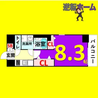 レジーナ鶴舞【9階】の間取り