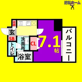 1Kの間取り画像