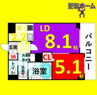 1LDKの間取り画像