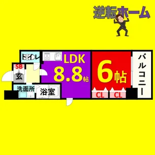ランドルチェ大須【9階】の間取り