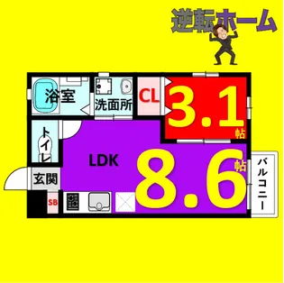 Le Gioie(レジョイエ)ささしまライブ駅【1階】の間取り