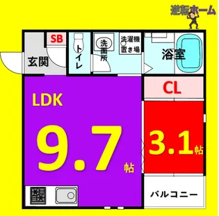 エステート西高蔵【1階】の間取り