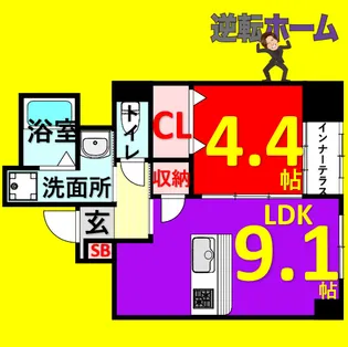 THE BLOSSOM 新栄【1階】の間取り