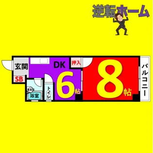 1DKの間取り画像