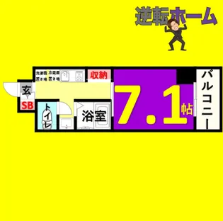 1Kの間取り画像