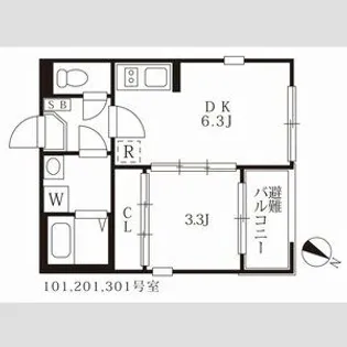ラヴィエルジュ【3階】の間取り