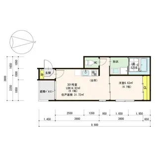 ルナソル【301号室】の間取り