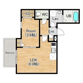 ジーメゾン名古屋道徳エルシア【201号室】の間取り