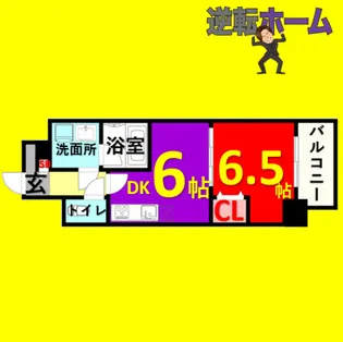 1DKの間取り画像