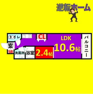 1LDKの間取り画像