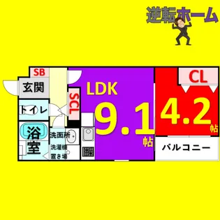 Farbe中村公園【3階】の間取り