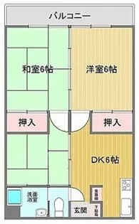 牛田翠苑【6階】の間取り