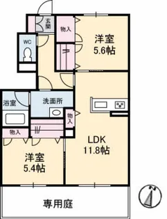 フォーブル弐番館【A0102号室】の間取り