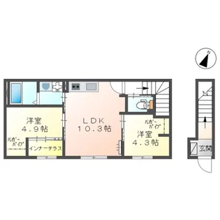 グランディール戸坂【2階】の間取り