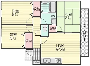 エクレール岡本【2階】の間取り