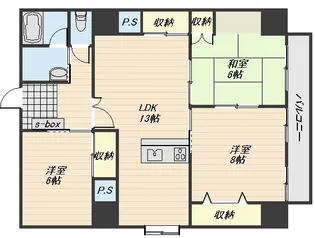 マーキュリーシティ壱番館【2階】の間取り