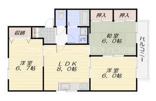 ハイカムール池の内【2階】の間取り